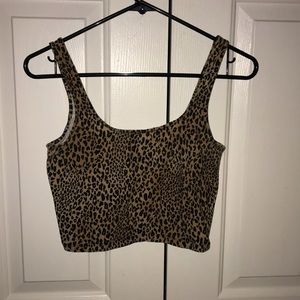 Cheetah Print Crop Tank Top